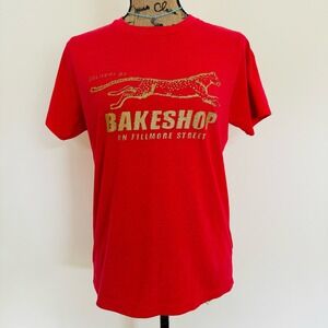Bakeshop on Filmore St Arlington Virginia Red Cotton T Shirt Womens Small NEW